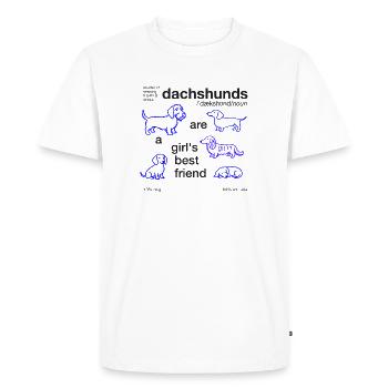 Dachshund Hearts – Girl Friend - Men's Premium Organic T-Shirt - white - Front - Nico (187cm)
