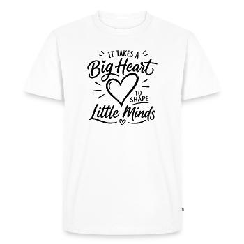 Big Heart Little Minds - Teacher Educator Love - Men's Premium Organic T-Shirt - white - Front - Nico (187cm)