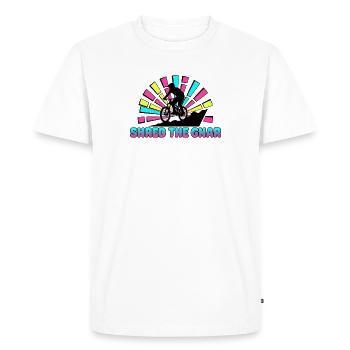 90s Neon Shred The Gnar Mountain Biker - Men's Premium Organic T-Shirt - white - Front - Nico (187cm)