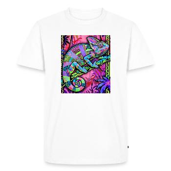 caméléon - T-shirt Premium bio Homme - blanc - Devant - Nico (187cm)