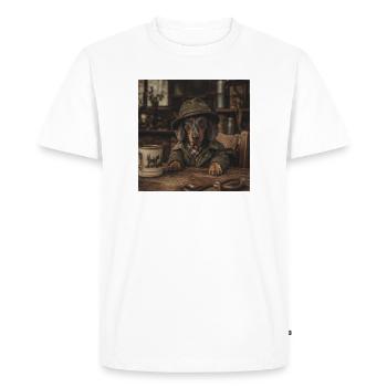 Le teckel sur le terrain de chasse – chasse dans le style - T-shirt Premium bio Homme - blanc - Devant - Nico (187cm)