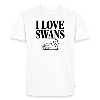 J’aime les cygnes - T-shirt Premium bio Homme - blanc - Devant - Nico (187cm)