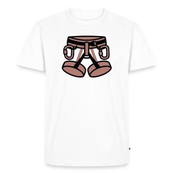 Climbing Harness Mountaineering Climbing Climbing Hall - Men's Premium Organic T-Shirt - white - Front - Nico (187cm)