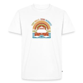 Catamaran rétro deux coques Aucun souci - T-shirt Premium bio Homme - blanc - Devant - Nico (187cm)