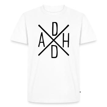 TDAH - T-shirt Premium bio Homme - blanc - Devant - Nico (187cm)