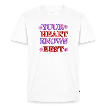 Ton cœur sait mieux - T-shirt Premium bio Homme - blanc - Devant - Nico (187cm)
