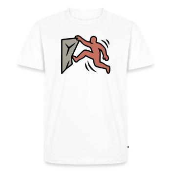 Bloc, Escalade, Escalade, Bloc, Sports de bloc - T-shirt Premium bio Homme - blanc - Devant - Nico (187cm)