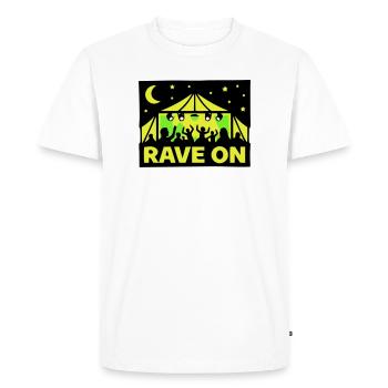 Rave On Festival Tent Techno Party Crew - T-shirt Premium bio Homme - blanc - Devant - Nico (187cm)