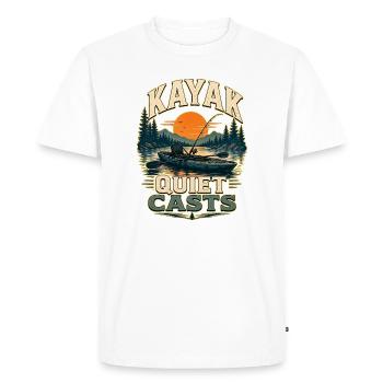 KAYAK QUIET CASTS Fishing - Men's Premium Organic T-Shirt - white - Front - Nico (187cm)