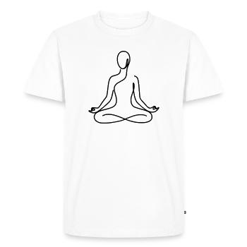 Yoga Design minimaliste - T-shirt Premium bio Homme - blanc - Devant - Nico (187cm)
