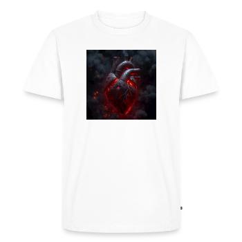 Cyberpunk Heart – Mechanical Biomechanics - Men's Premium Organic T-Shirt - white - Front - Nico (187cm)