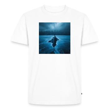 Glace brisée – Solitude au bord - T-shirt Premium bio Homme - blanc - Devant - Nico (187cm)