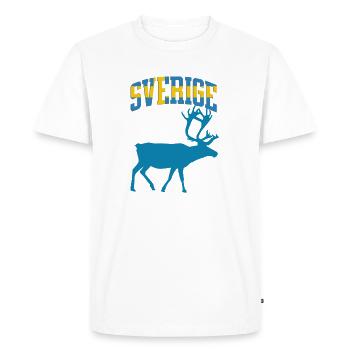 Logo rétro de Sweden Moose - T-shirt Premium bio Homme - blanc - Devant - Nico (187cm)