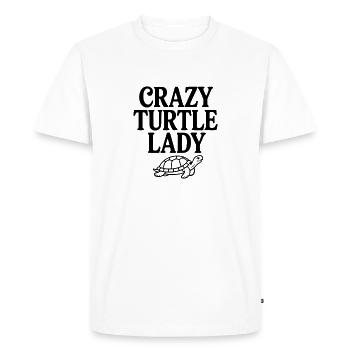 Crazy Turtle Lady - Men's Premium Organic T-Shirt - white - Front - Nico (187cm)