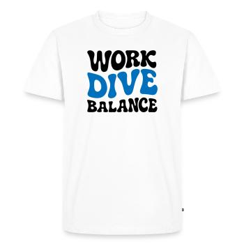 Cadeau de plongée sous-marine pour l’équilibre de plongée au travail - T-shirt Premium bio Homme - blanc - Devant - Nico (187cm)