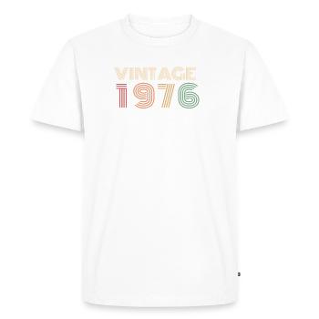 Néon Rétro 60 Ans Soixantaine Anniversaire 1966 - T-shirt Premium bio Homme - blanc - Devant - Nico (187cm)