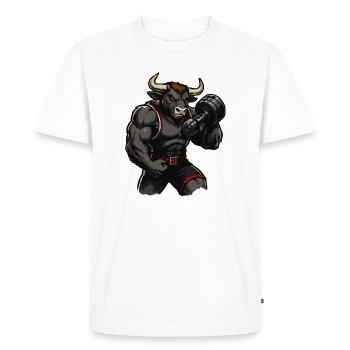 Entraînement de force des Minotaures - T-shirt Premium bio Homme - blanc - Devant - Nico (187cm)