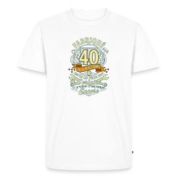 40 Ans Anniversaire Mécanicien Pièces d'Origine - T-shirt Premium bio Homme - blanc - Devant - Nico (187cm)