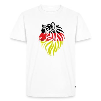 Alemania - Allemagne - Tiger Flags - T-shirt Premium bio Homme - blanc - Devant - Nico (187cm)