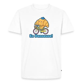Croissant Mignon À Vélo En Danseuse - T-shirt Premium bio Homme - blanc - Devant - Nico (187cm)