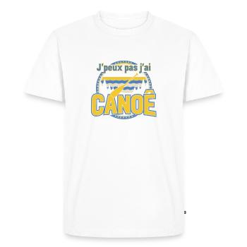 Canoë: J'peux pas j'ai CANOË - T-shirt Premium bio Homme - blanc - Devant - Nico (187cm)