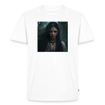 Chaman des profondeurs des bois – Sorcière slave - T-shirt Premium bio Homme - blanc - Devant - Nico (187cm)