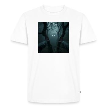 Regard à Leszy – Seigneur de la Forêt - T-shirt Premium bio Homme - blanc - Devant - Nico (187cm)
