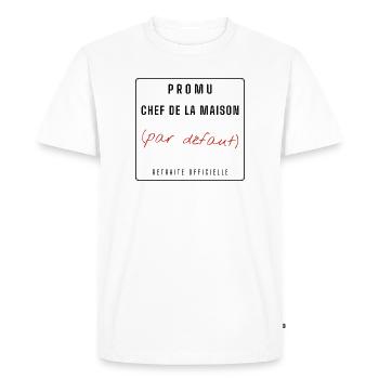 Chef de la maison par défaut - T-shirt Premium bio Homme - blanc - Devant - Nico (187cm)