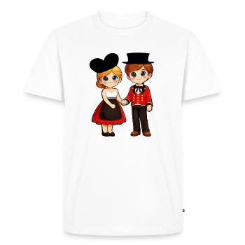 Couple Alsace Alsacien et Alsacienne  Élégant - T-shirt Premium bio Homme - blanc - Devant - Nico (187cm)