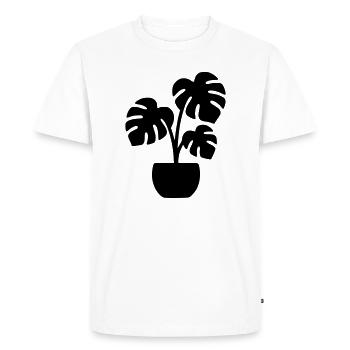 Monstera Plant Urban Jungle Plant Mom - Men's Premium Organic T-Shirt - white - Front - Nico (187cm)