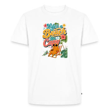 Lifes a Beach, Be Capy! Capybara - Men's Premium Organic T-Shirt - white - Front - Nico (187cm)