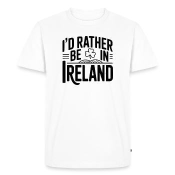 Je préférerais être en Irlande - T-shirt Premium bio Homme - blanc - Devant - Nico (187cm)