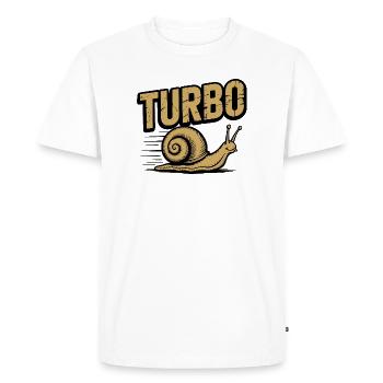 Escargot Turbo Humour lent et drôle pour - T-shirt Premium bio Homme - blanc - Devant - Nico (187cm)