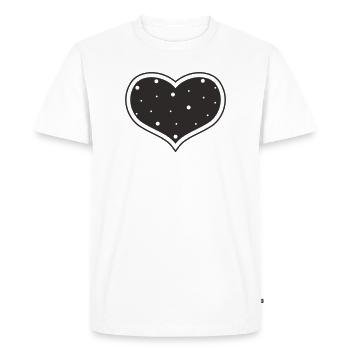 Heart Stitched – Design minimaliste de cœur - T-shirt Premium bio Homme - blanc - Devant - Nico (187cm)