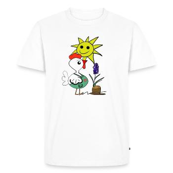 Jardinier Poulet Amateur Jardinage Jardinage - T-shirt Premium bio Homme - blanc - Devant - Nico (187cm)