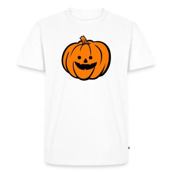 Motif Halloween de la citrouille effrayante - T-shirt Premium bio Homme - blanc - Devant - Nico (187cm)