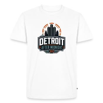 Detroit After Midnight Skyline 313 - T-shirt Premium bio Homme - blanc - Devant - Nico (187cm)