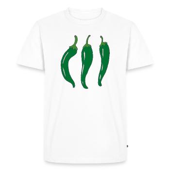 Trois piments verts - T-shirt Premium bio Homme - blanc - Devant - Nico (187cm)