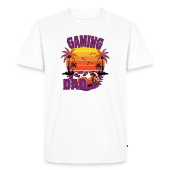 Le Papa Gamer - Gamer Papa - T-shirt Premium bio Homme - blanc - Devant - Nico (187cm)