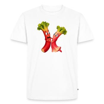 Légumes à la rhubarbe - T-shirt Premium bio Homme - blanc - Devant - Nico (187cm)
