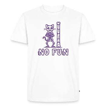 Pas drôle de dire Gothique Chat Squelette - T-shirt Premium bio Homme - blanc - Devant - Nico (187cm)