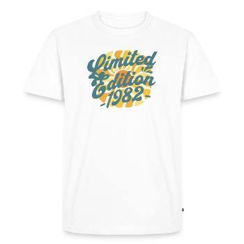 Limited Edition 1982 Birthday - Men's Premium Organic T-Shirt - white - Front - Nico (187cm)