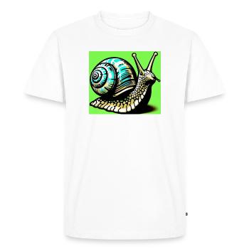 Snail - Men's Premium Organic T-Shirt - white - Front - Nico (187cm)