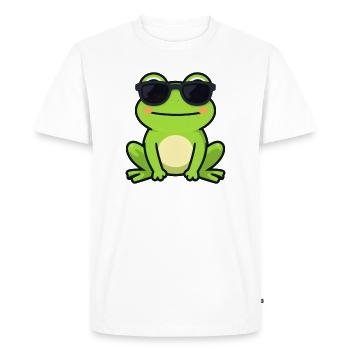 Une grenouille cool avec des lunettes de soleil des cadeaux drôles - T-shirt Premium bio Homme - blanc - Devant - Nico (187cm)