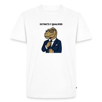 Dino in a suit - Men's Premium Organic T-Shirt - white - Front - Nico (187cm)