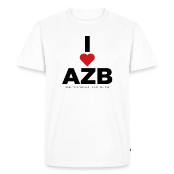J’adore AZB - j’adore travailler sur la fraude horaire - T-shirt Premium bio Homme - blanc - Devant - Nico (187cm)