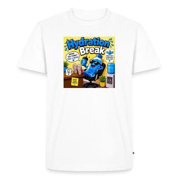 Hydration Break Cartoon Bottle - Men's Premium Organic T-Shirt - white - Front - Nico (187cm)
