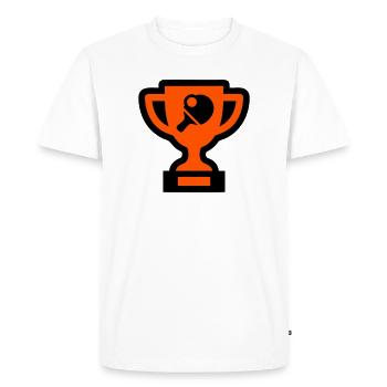 Vainqueur du tournoi de tennis de table Cup - T-shirt Premium bio Homme - blanc - Devant - Nico (187cm)