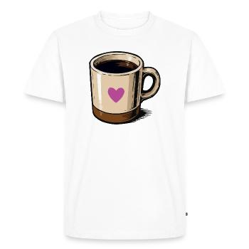 Tasse en forme de cœur avec illustration de cœur rose - T-shirt Premium bio Homme - blanc - Devant - Nico (187cm)