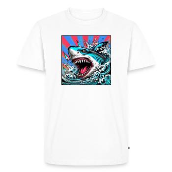 Requin - T-shirt Premium bio Homme - blanc - Devant - Nico (187cm)